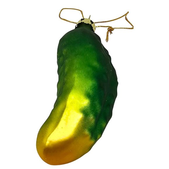 4" Pickle Glass Ornament, Christmas Party Decor - Picture 3 of 4